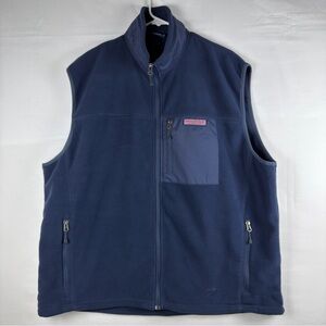 Vineyard Vines Men’s Martha's Vineyard Fleece Lined Vest Size XL Navy Purple Zip